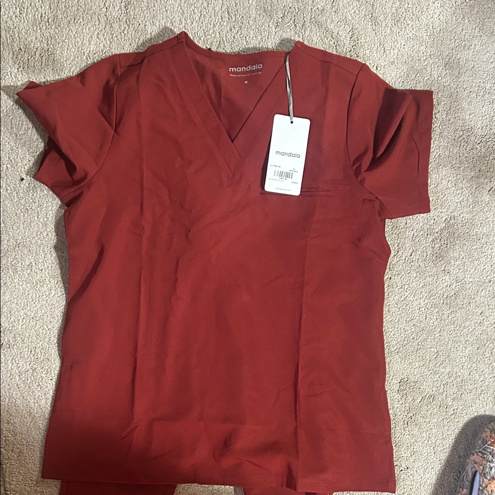 Mandala Red Pocket Top
